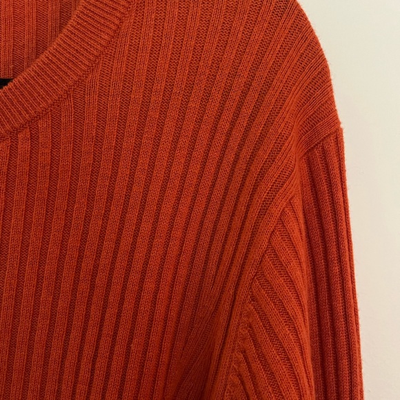 Aritzia || Babaton Nathaniel Burnt Orange Sinopia Crop Ribbed Sweater - Picture 6 of 7